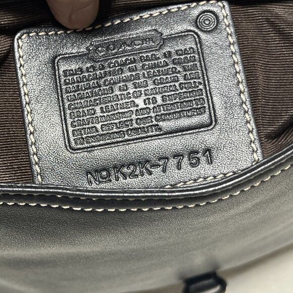 VINTAGE COACH HAMILTON HOBO CLIP 7751 SHOULDER BAG HANDBAG PURSE LEATHER BLACK - Picture 8 of 14